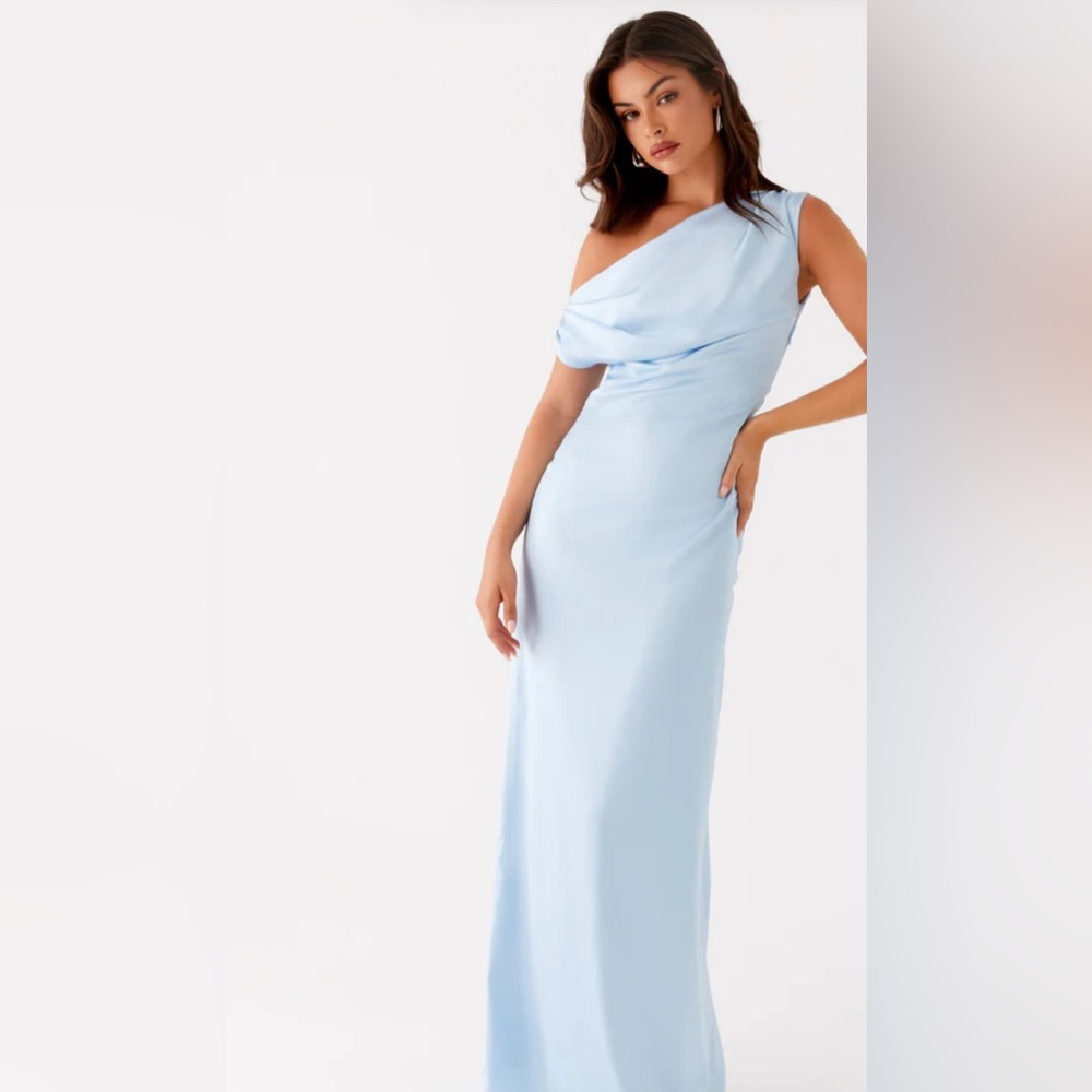 Peppermayo Light Blue One-Shoulder Gown